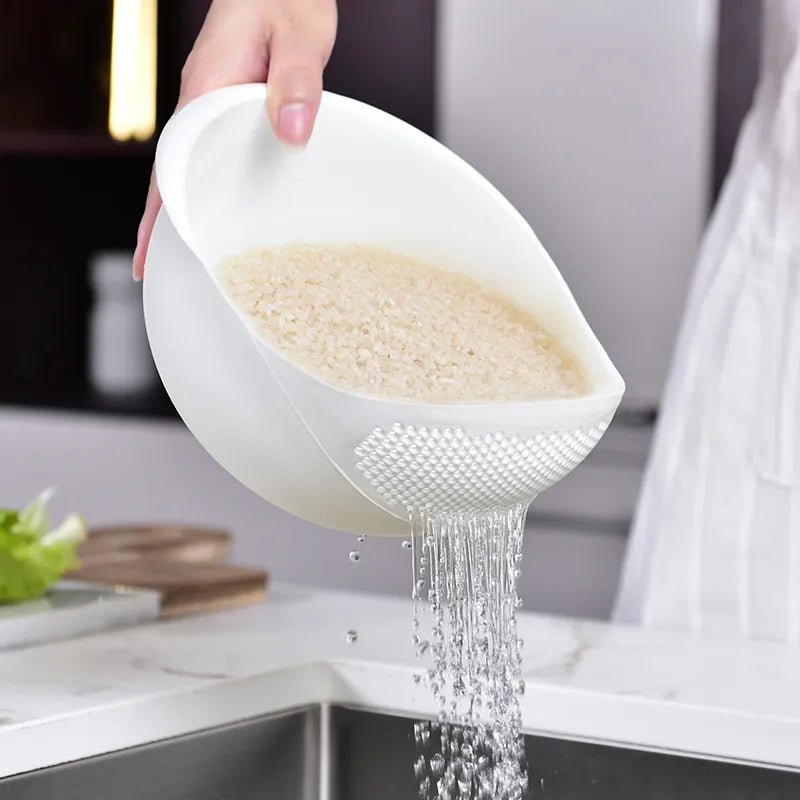 Plastic Colander Kitchen Drain Basket with Handles Rice Bowl Strainer Strainer Basket Sink Drain Kitchen