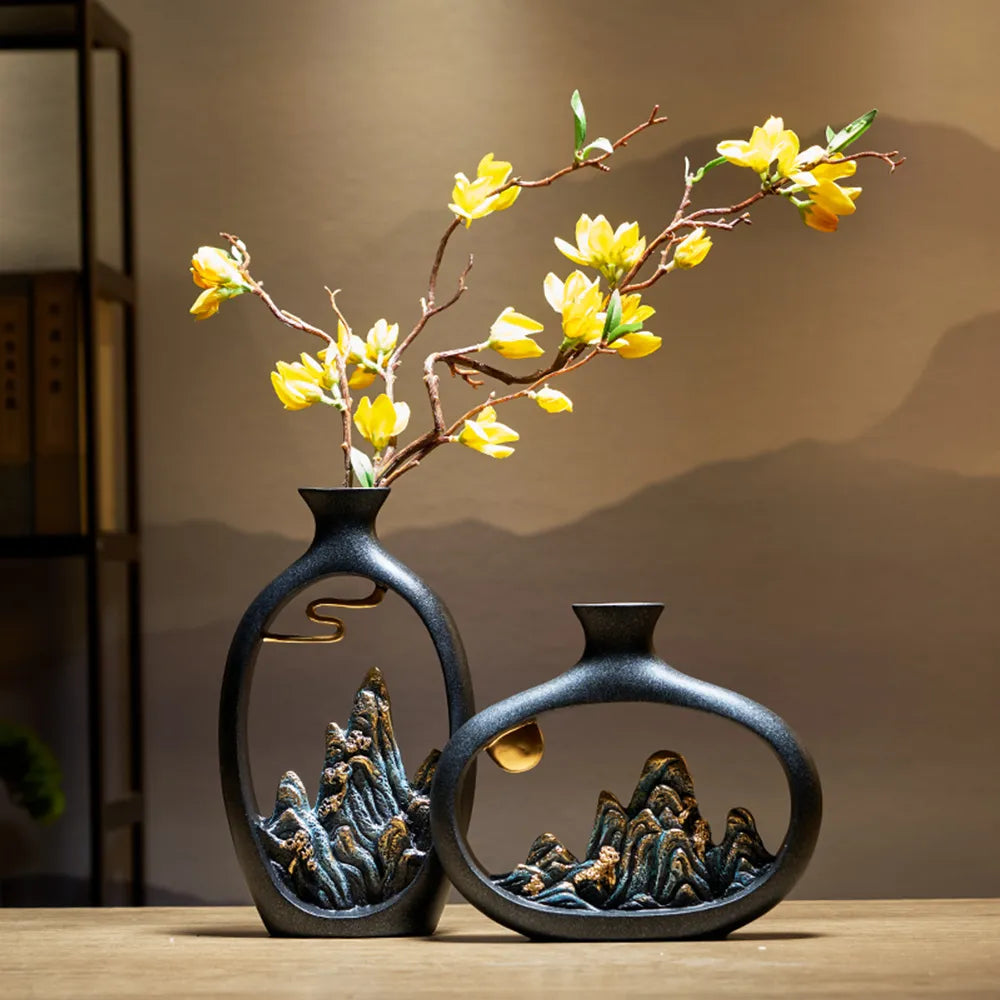 Creativity Japanese style wealth vase office Living room desktop decoration vases for home decor