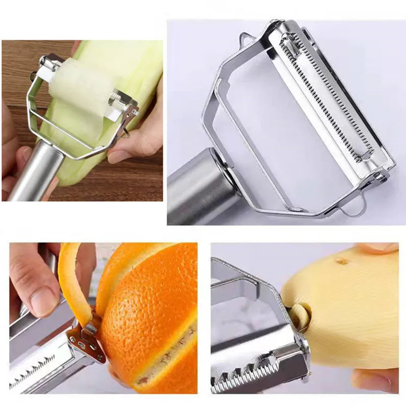 Kitchen Vegetable Peeler Stainless Steel Melon Planer Double-Head Peeler Fruit And Vegetable Peeler